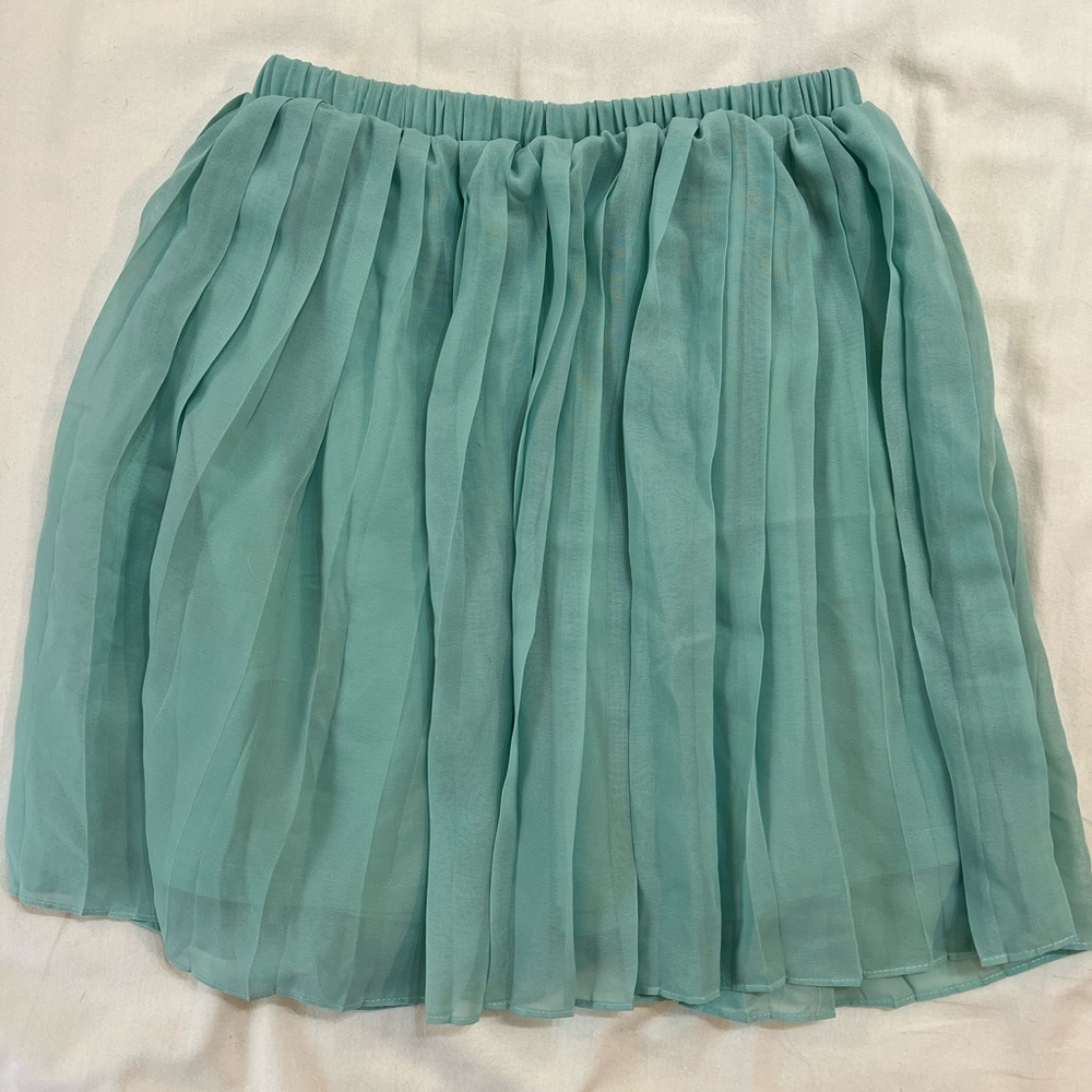 Urban Outfitters Sparkle & Fade Teal Chiffon Pleated Accordion Ballet Skirt